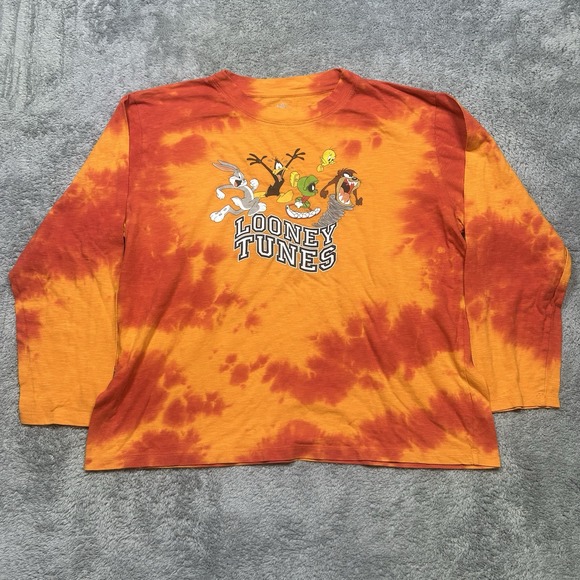 Tops - Looney Toons Tie Dye Shirt Women's 2XL Orange Red Long Sleeve Bugs Bunny Y2K